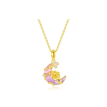 WINY 925 Sterling Silver Necklaces Women's Gold, Pink, White Gradient