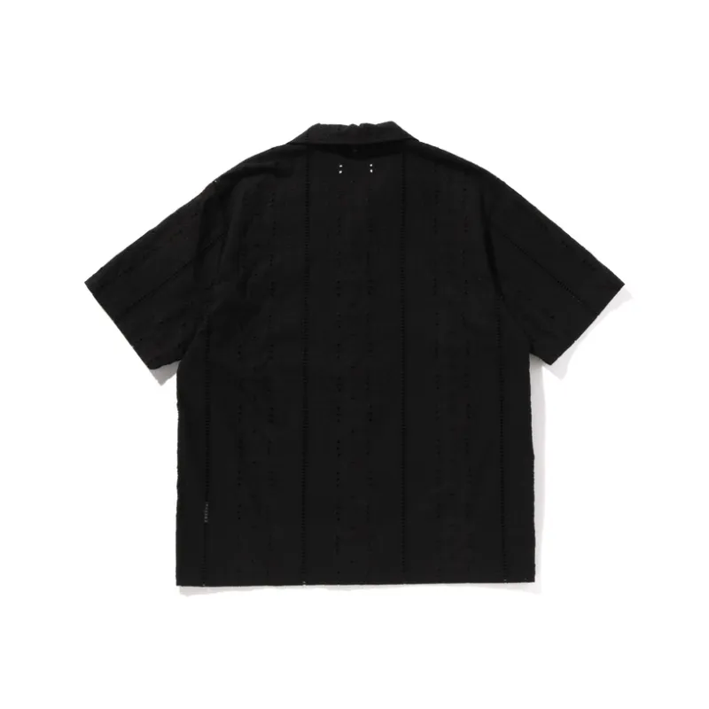 Bape Embroidery Open Collar S/S Shirt-1