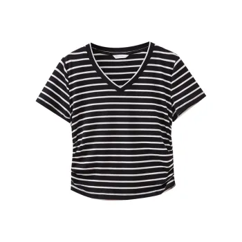 SHUIYUNJIAN T Shirts Women's Black Stripes