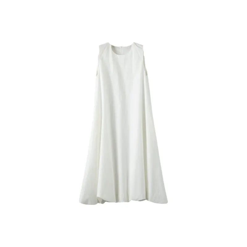 Late White Sleeveless Dress Women's-0