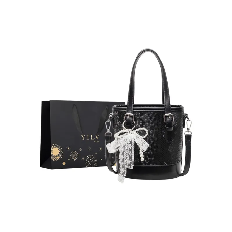 Yi Brigade PU Bucket Bag, Shoulder Bag, Crossbody Bag, Handbag Regular Women's Black/Ecru/Silver/Coffee-0