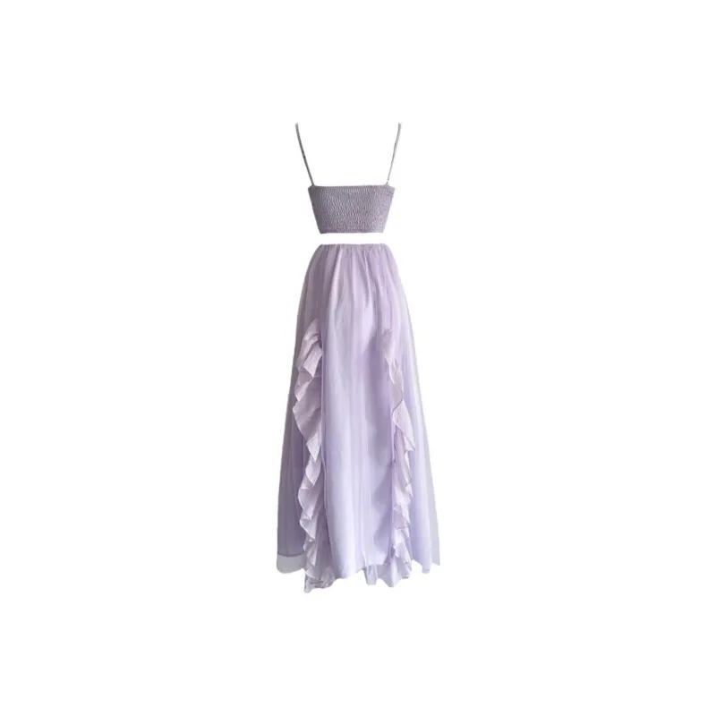 Udon House Slip Dresses Women's Purple-1