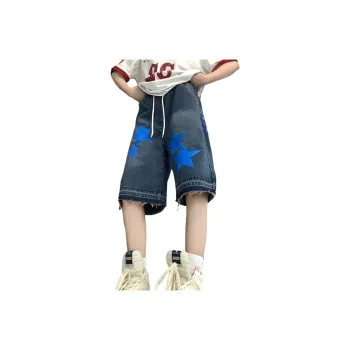 FOMOCE Denim Shorts Unisex Blue