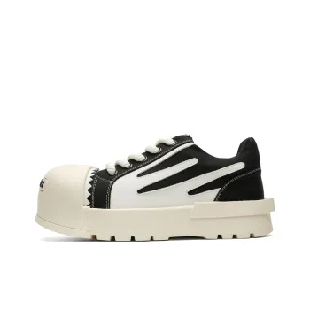 MOMGOG Low Top Casual Shoes Unisex Black White