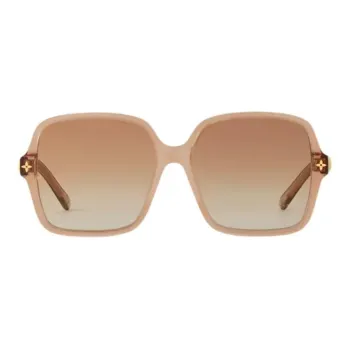 LOUIS VUITTON Acetate Irregular Shape Sunglasses Women's Light Brown