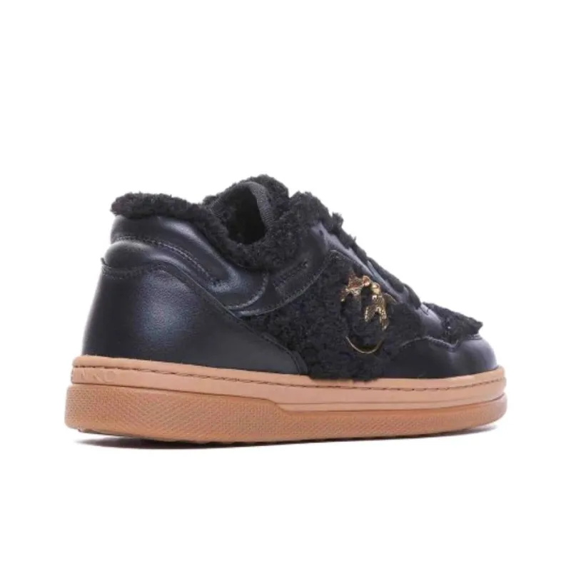 PINKO Love Birds Plaque Laminated Sneakers Women's-3