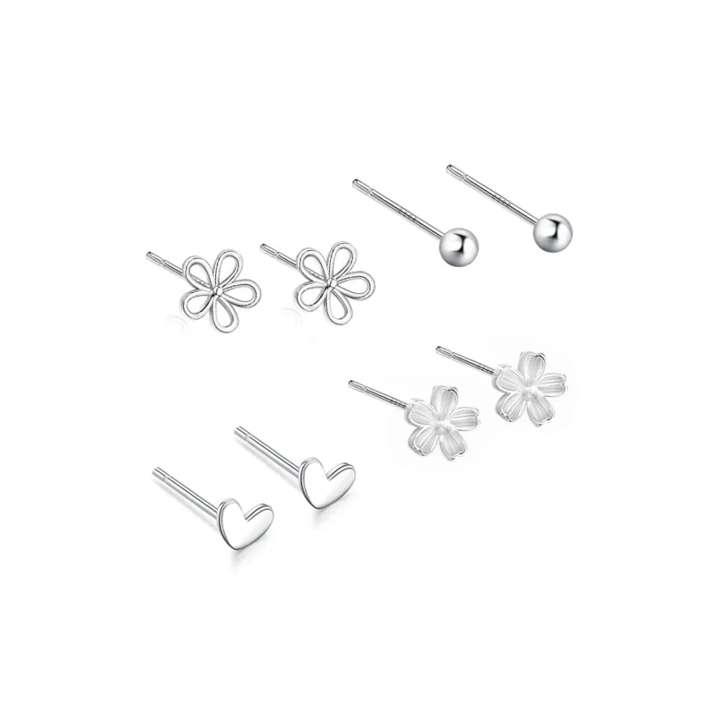 LINGJIE S925 Silver Stud Earrings Unisex-0