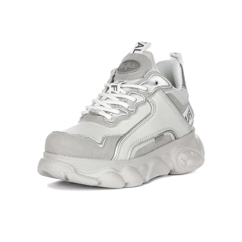 Buffalo Anti Slip Wear Resistant Mid Top Casual Shoes Women's Gray Silver-2