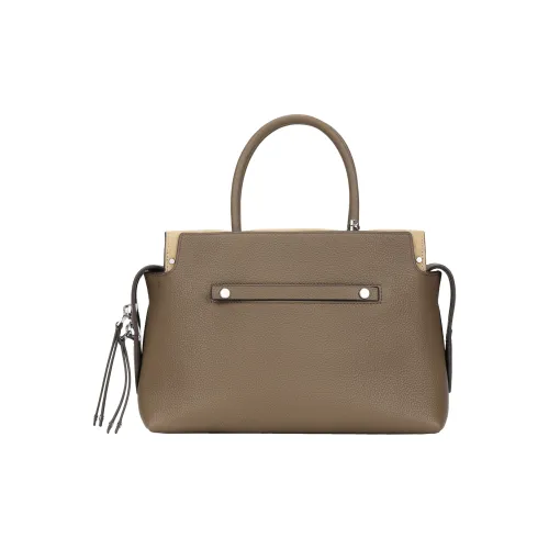 TORY BURCH MERCER Litchi Grain Leather Shoulder Bag, Crossbody Bag, Handbag Women's Light Brown