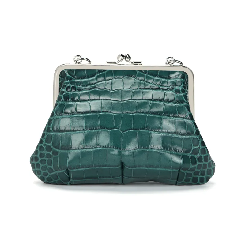Vivienne Westwood Granny Frame Calfskin Dumpling Bag Portable Shoulder Bag Crossbody Bag Wallet Women's Green-2