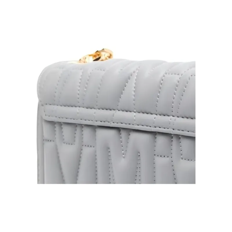 MOSCHINO Sheepskin Shoulder Bag, Crossbody Bag Trumpets Women's Light Gray-4