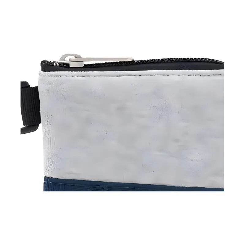 CHUMS Cotton And Polyester Blend Coin Purse Unisex Gray & Marine Blue-2