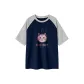 Navy Blue & White Heather Gray