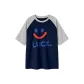 Navy Blue & White Heather Gray