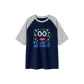 Navy Blue & White Heather Gray