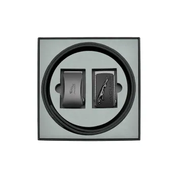 JAGUAR Cow Leather Belts Men's Black 3.5cm
