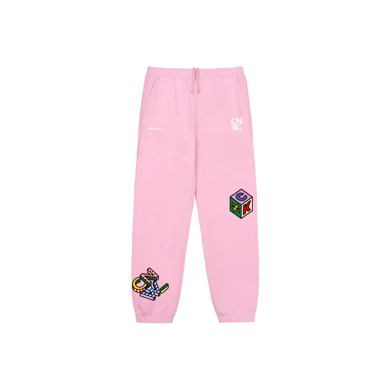 CANOTWAIT_ Casual Pants Unisex Pink-0