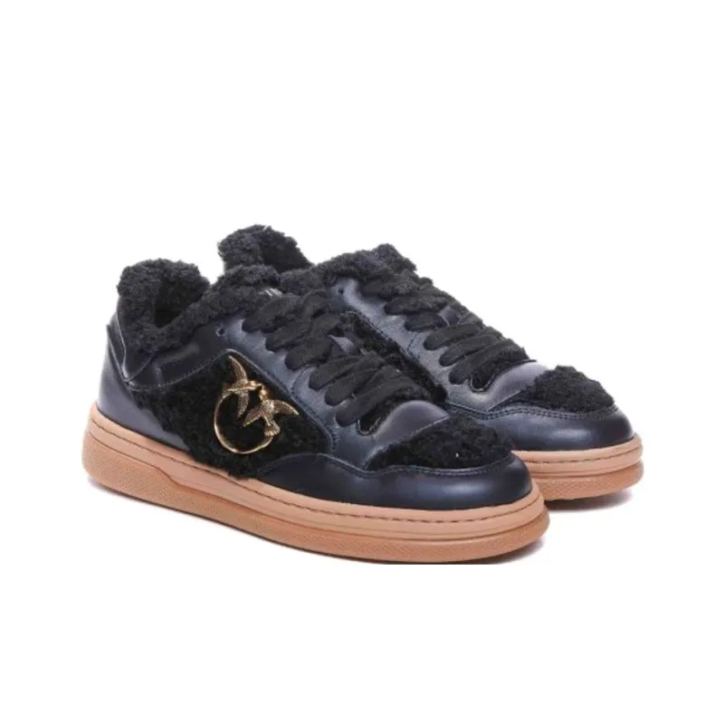PINKO Love Birds Plaque Laminated Sneakers Women's-2