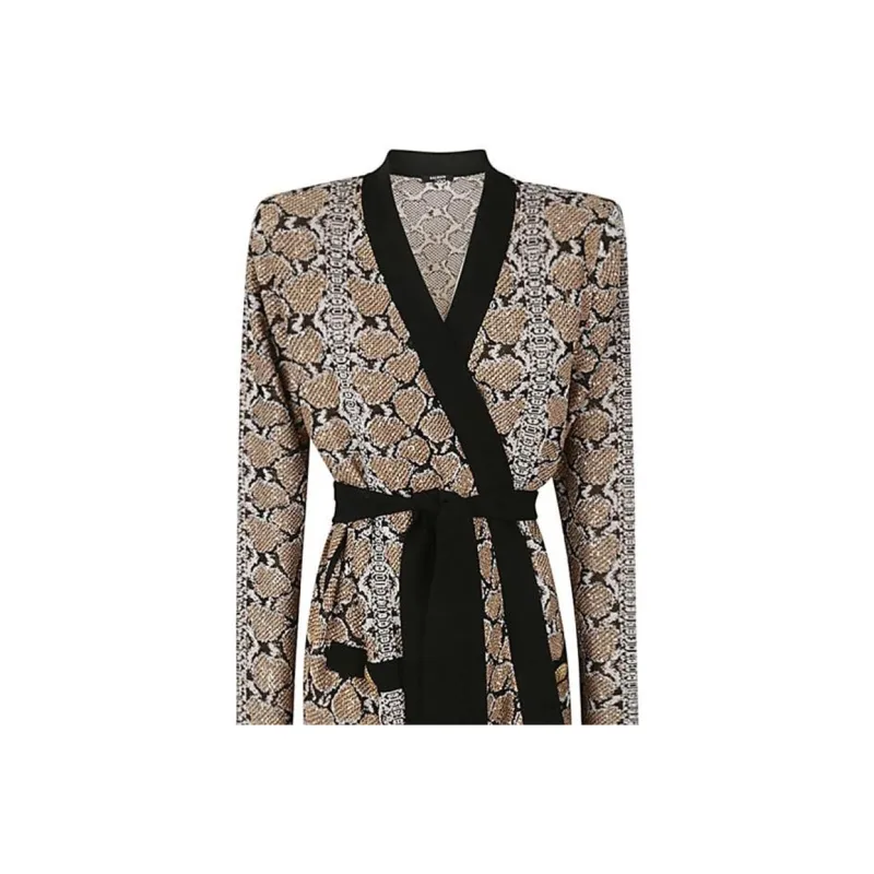 BALMAIN Python Print Belted Cardigan-2