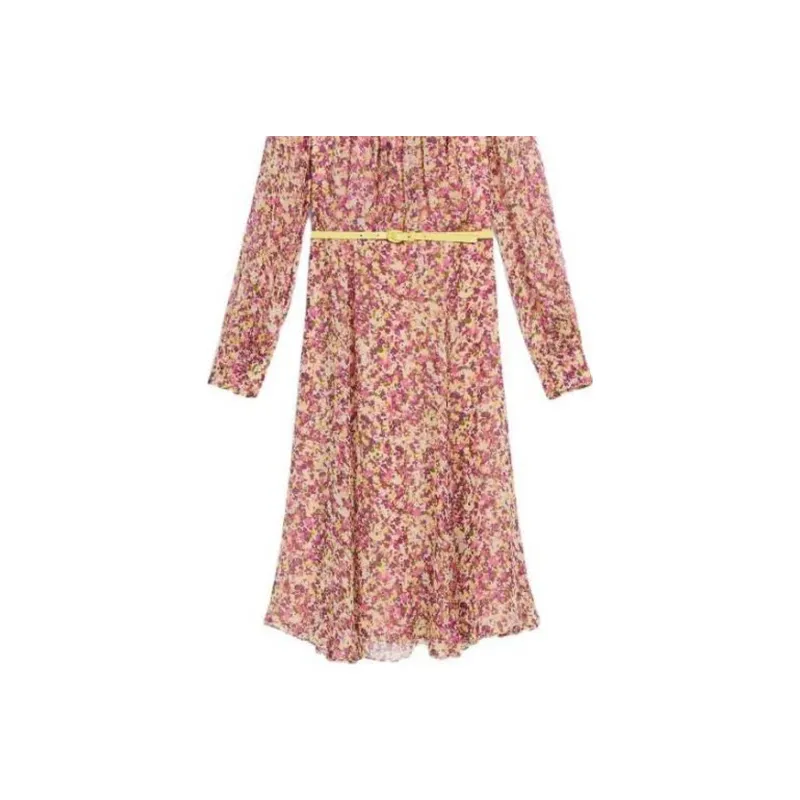 MaxMara Studio Long Sleeved Dresses Women's Light Yellow-4