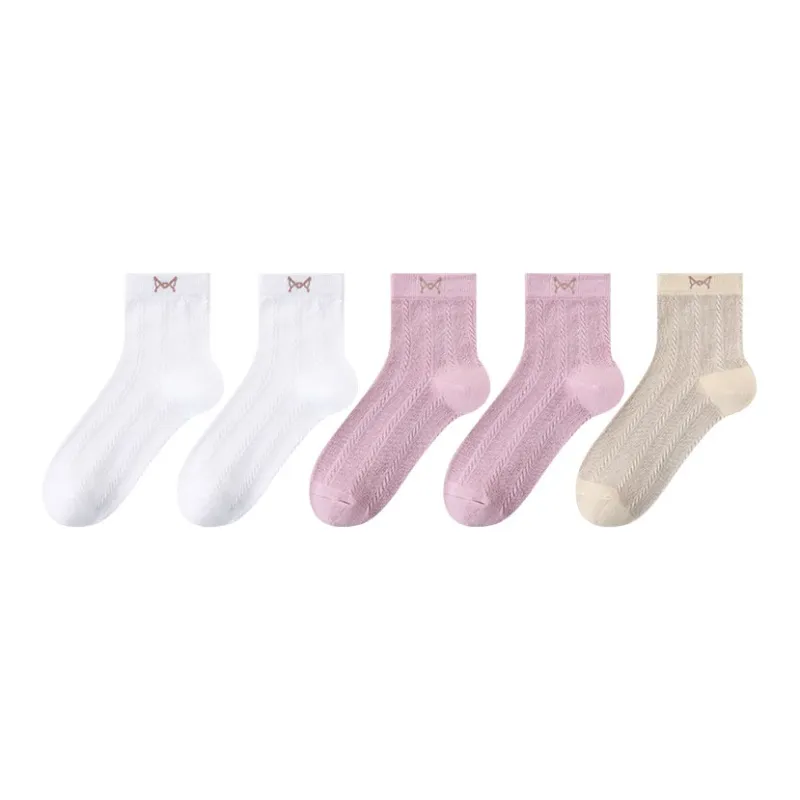 MIIOW Mid Calf Socks Women's 5 Pack-15