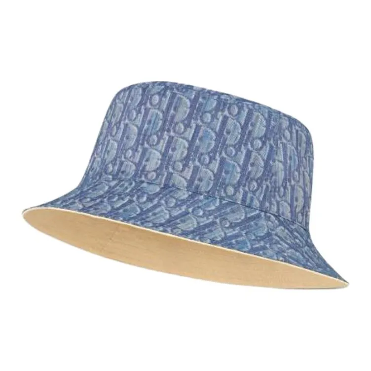 DIOR Cotton, Canvas, Polyester, Twill Cotton Fabric Bucket Hats Men's Beige-1