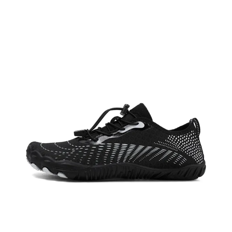 TELENT Odor Resistant Quick Dry Lightweight River Trekking Shoes Unisex Black White-0