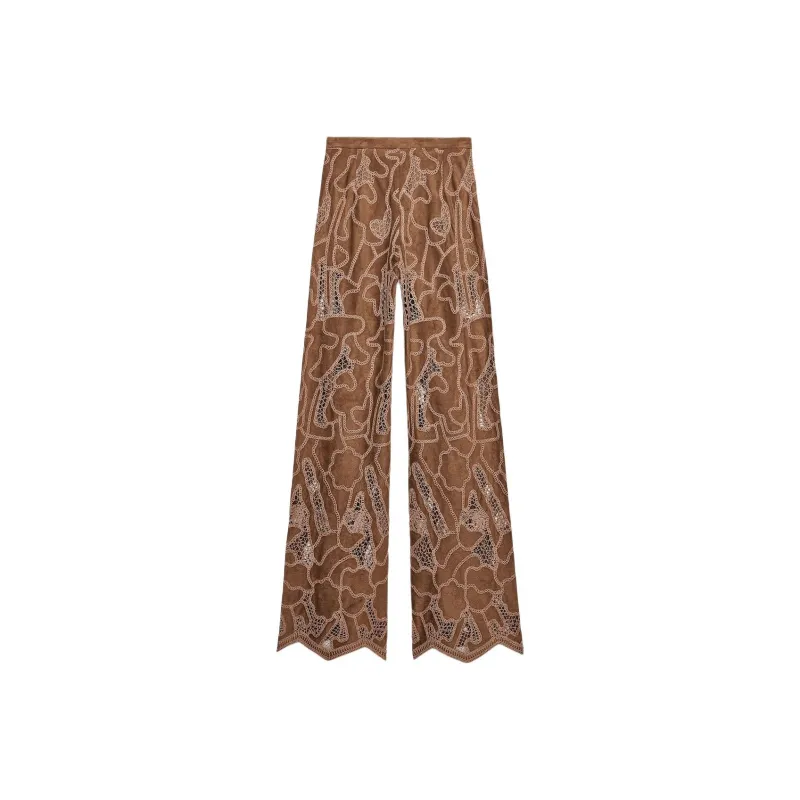 ZARA Casual Pants Women's Beige Brown-1