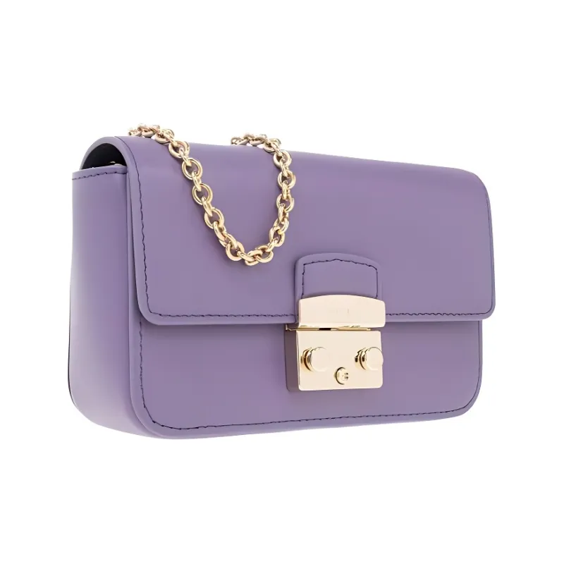 Furla Metropolis Collection Soft Calfskin Shoulder Bag Crossbody Bag Mini Women's Purple-1