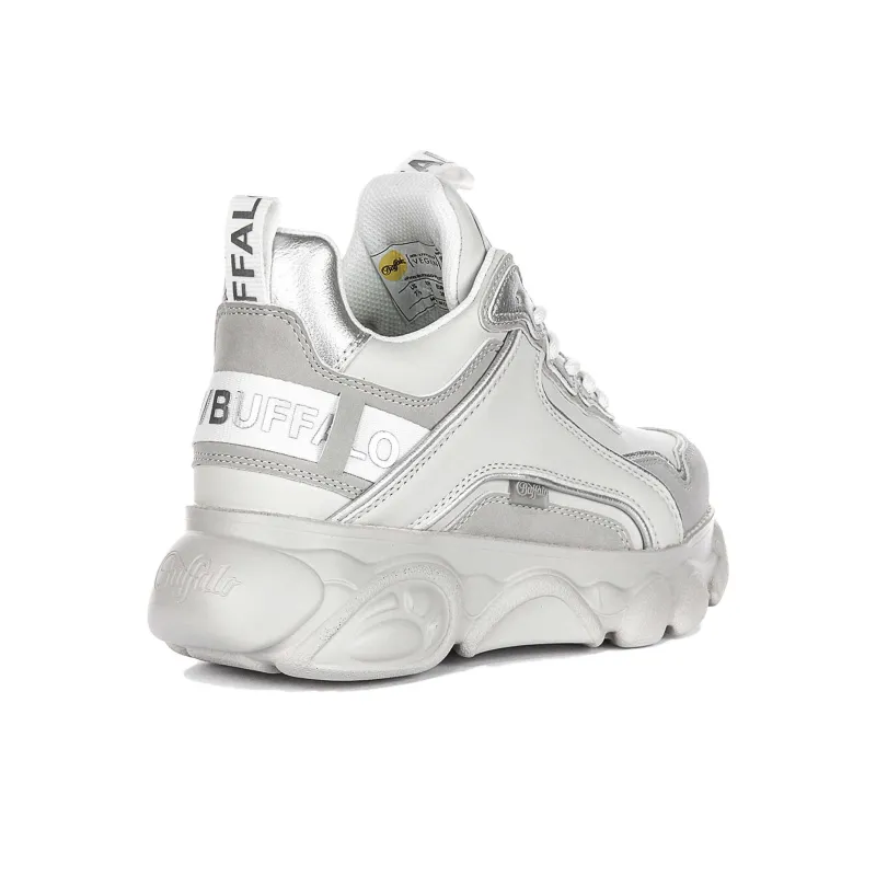 Buffalo Anti Slip Wear Resistant Mid Top Casual Shoes Women's Gray Silver-4