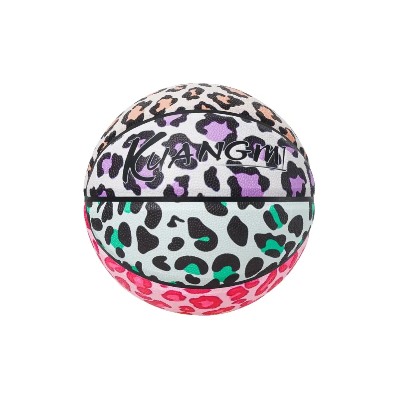 Kuangmi PU Basketball Pink Brown Size 7 Ball Street Unisex-4