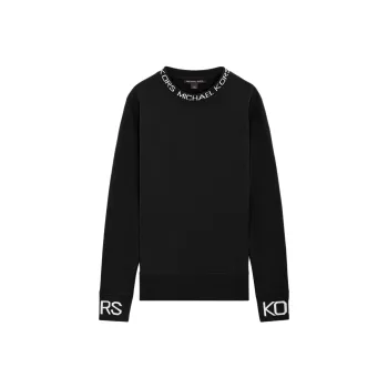 MICHAEL KORS Logo Trim Cotton Blend Sweatshirt