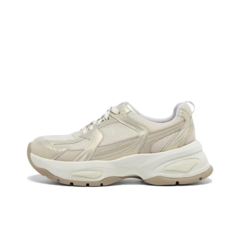 Hush Puppies SPORT Collection Cushioning Low Top Chunky Sneakers Women's Gold-0