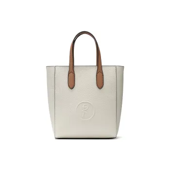 ROBERTA DI CAMERINO Cow Leather Mommy Bag Bucket Bag One Shoulder Handbag Women's White & Brown/Black & Brown