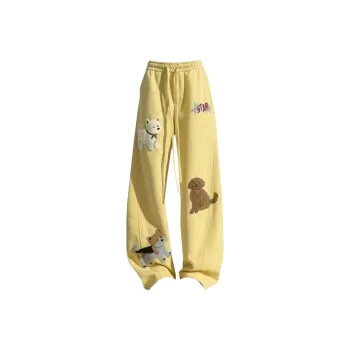 ABCMININ Casual Pants Women's Yellow