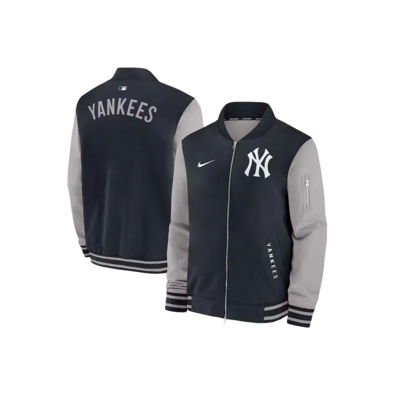 Nike New York Yankees Authentic Collection Dugout Men's Nike Mlb Full Zip Bomber Jacket-2