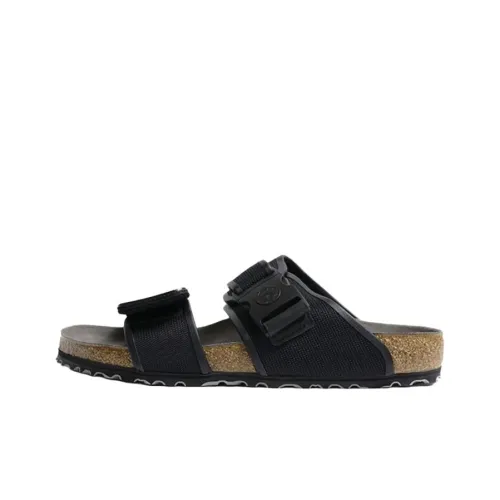 Birkenstock Rubber Sole Abrasion Resistant Slide Slippers Men's Black