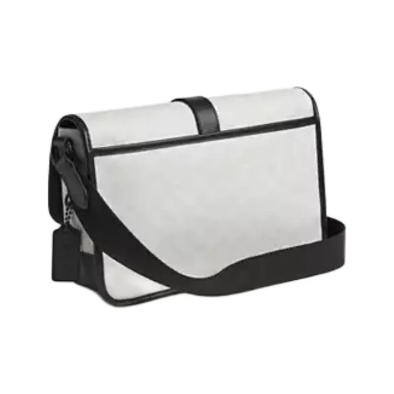 COACH League Artificial Leather With Cow Leather Crossbody Bag, Shoulder Bag Tubas Men's White & Black-1