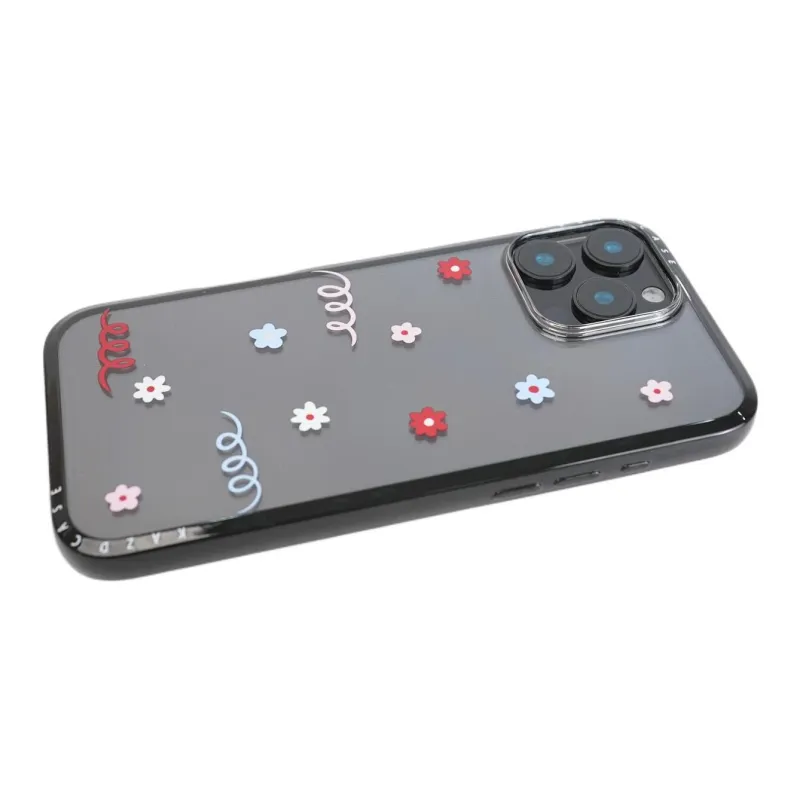 Sopi Acrylic Material Transparent Floral Graffiti Phone Cases Compatible With IPhone 16/15 Pro Max/Apple 13/14 Pro/Max-7