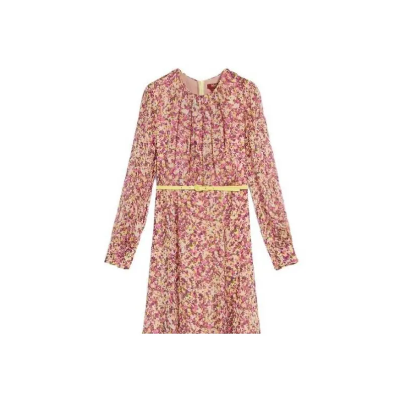 MaxMara Studio Long Sleeved Dresses Women's Light Yellow-3