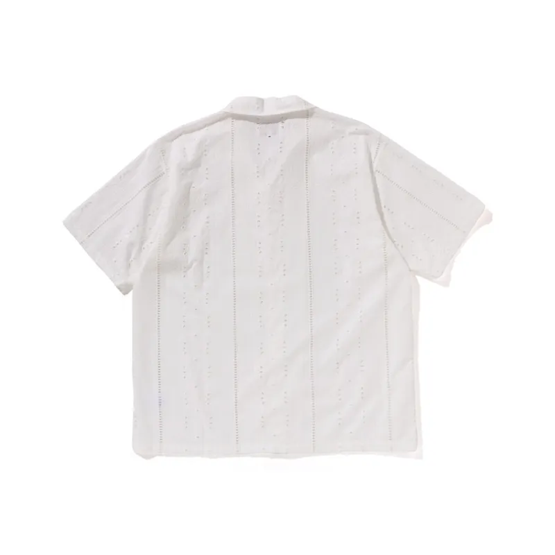 Bape Embroidery Open Collar S/S Shirt-3