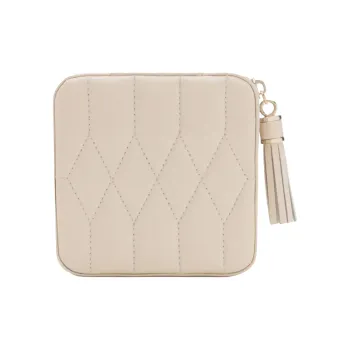 WOLF Leather Makeup Bag Unisex Beige