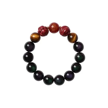 JINGCHENGGOU Natural Obsidian Bracelets Unisex