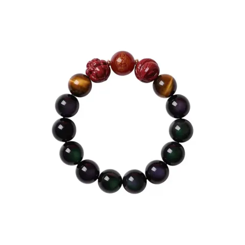 JINGCHENGGOU Natural Obsidian Bracelets Unisex
