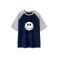 Navy Blue & White Heather Gray