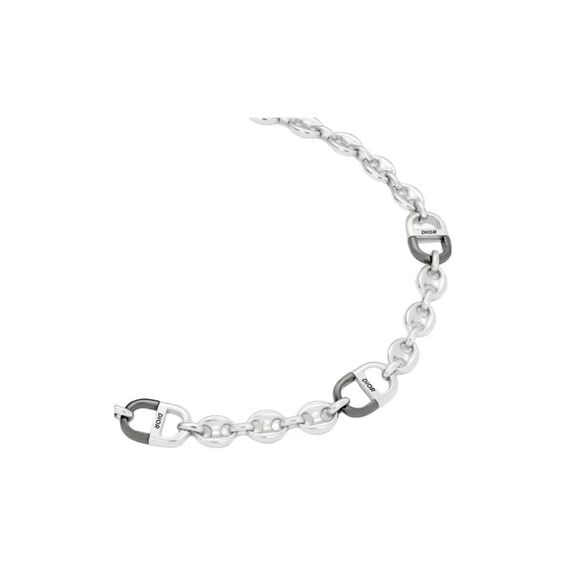 DIOR Brass Necklaces Unisex Silver-2