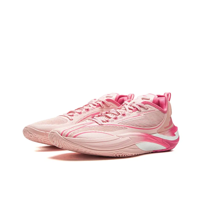 LiNing Cushioning, Slip Resistant, Abrasion Resistant, Rebound Grip Low Top Basketball Shoes Men's Frosting Pink-2