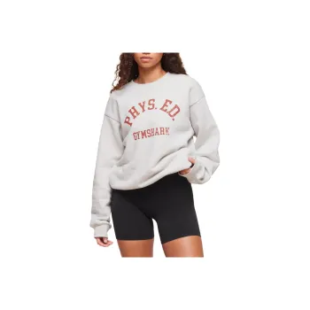 GYMSHARK Phys Ed Sweatshirt Women's Light Gray Core Mixed Color Yarn