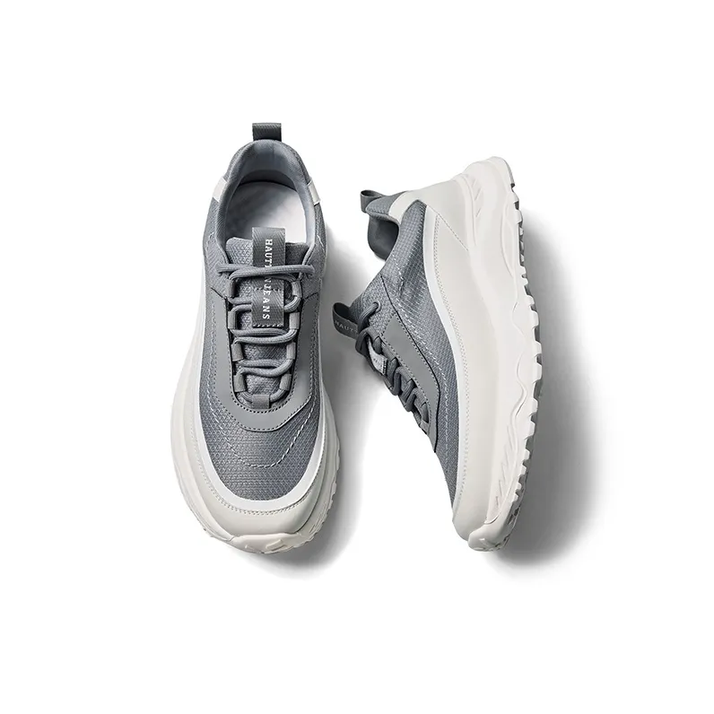 Hautton Jeans Breathable And Lightweight Low Top Casual Shoes Men's White Gray-5