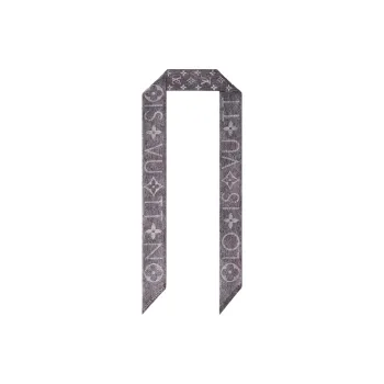 LOUIS VUITTON Silk Scarves Women's Gray